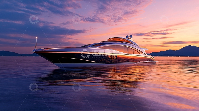 高清大图下载【趣麦麦图】豪华游艇在平静水面