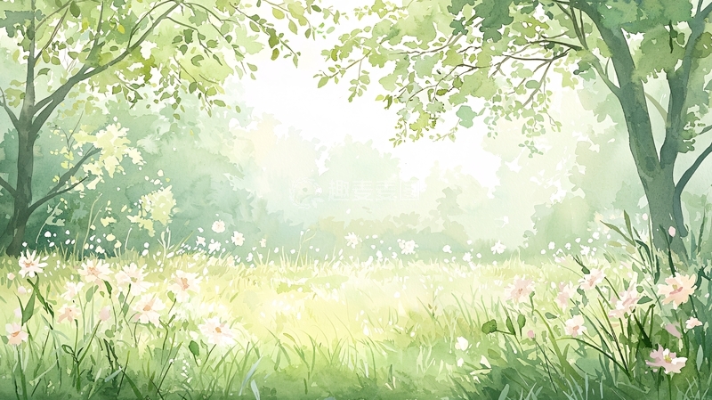 高清大图下载【趣麦麦图】清新绿色草地阳光风景