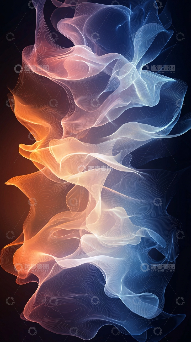 高清大图下载【趣麦麦图】抽象的火焰与冰的融合