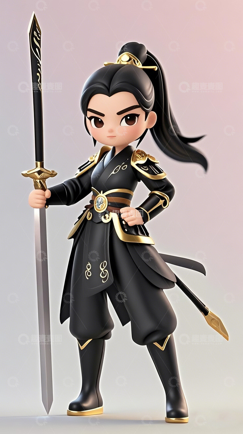 高清大图下载【趣麦麦图】女将军IP
