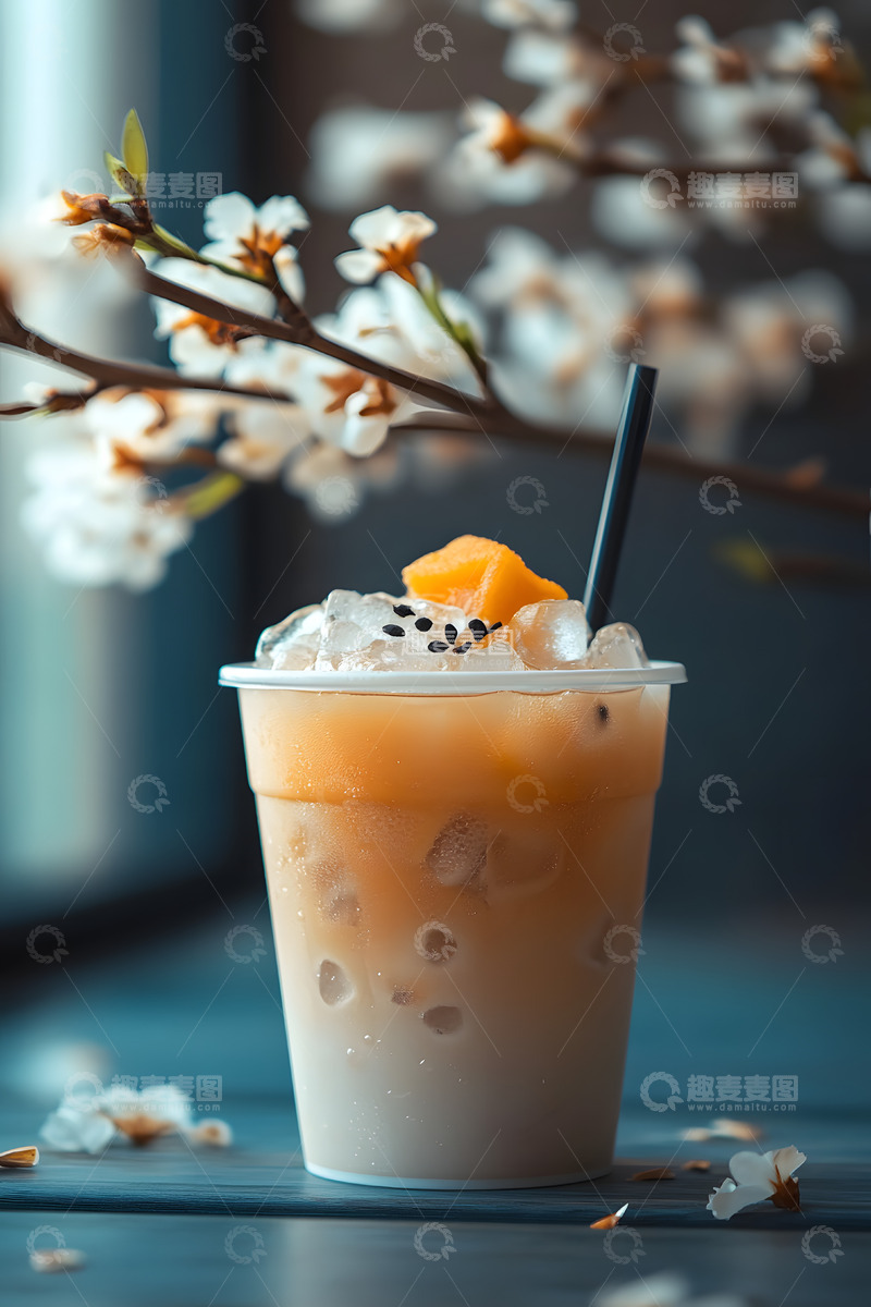 高清大图下载【趣麦麦图】夏天的冰镇奶茶摆拍3
