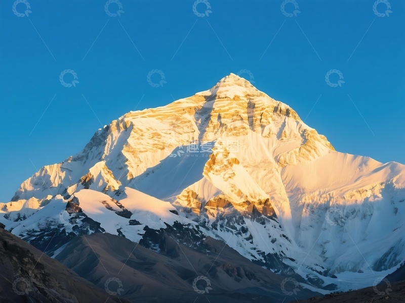 高清大图下载【趣麦麦图】阳光下闪耀的雄伟雪山景色