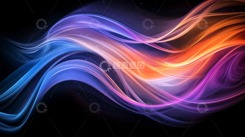 高清大图下载【趣麦麦图】彩色光线流动背景