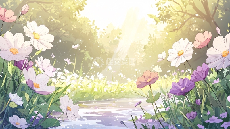 高清大图下载【趣麦麦图】阳光下的花园小路