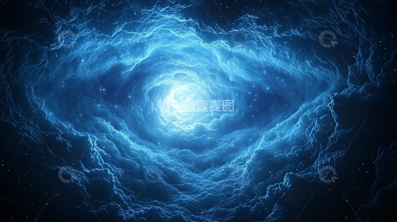 高清大图下载【趣麦麦图】蓝色漩涡星云般景象