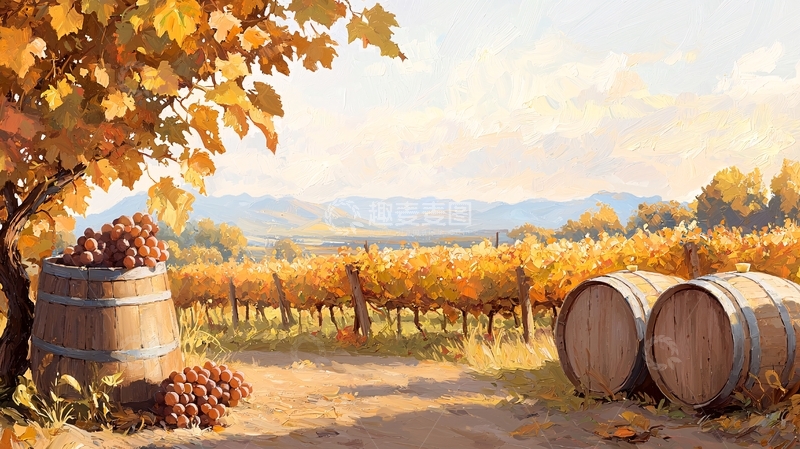 高清大图下载【趣麦麦图】秋日葡萄园高清图片
