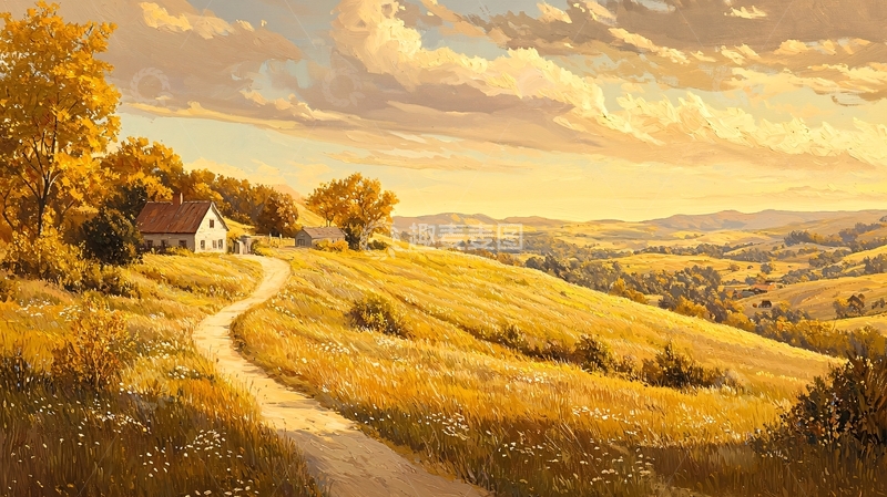 高清大图下载【趣麦麦图】金色秋日田园风光