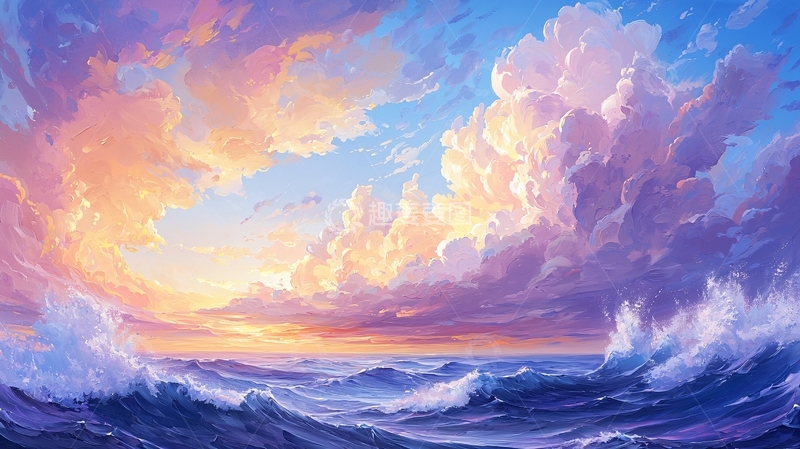 高清大图下载【趣麦麦图】壮丽海景和梦幻天空