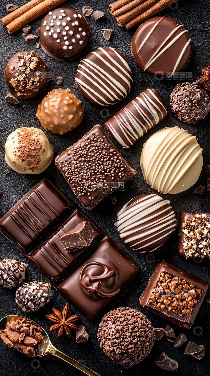 高清大图下载【趣麦麦图】-各种巧克力甜点特写