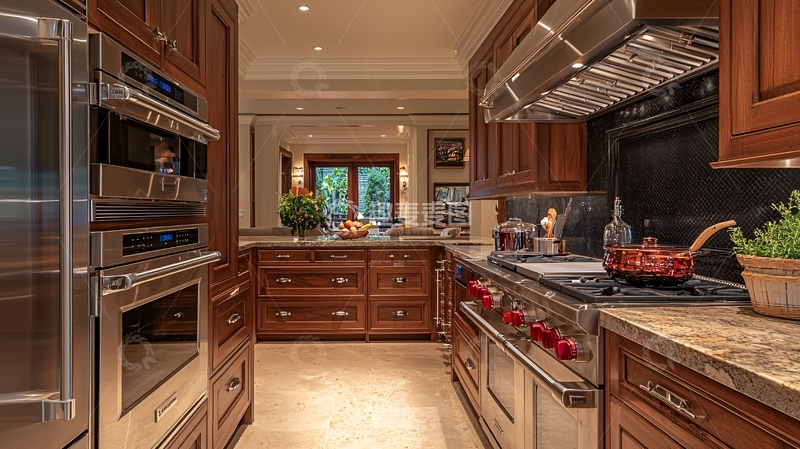 高清大图下载【趣麦麦图】豪华厨房内景