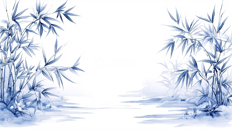 高清大图下载【趣麦麦图】水墨风竹子高清图片