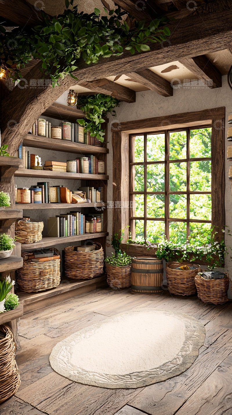 高清大图下载【趣麦麦图】阳光洒进的舒适房间