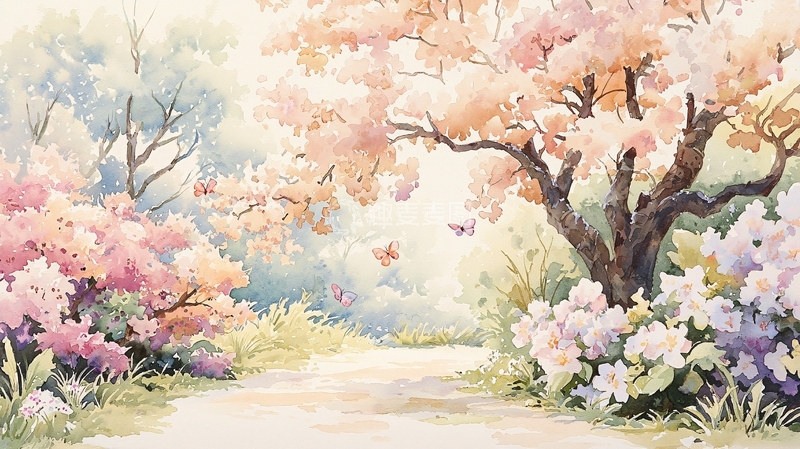 高清大图下载【趣麦麦图】梦幻花园春日景象