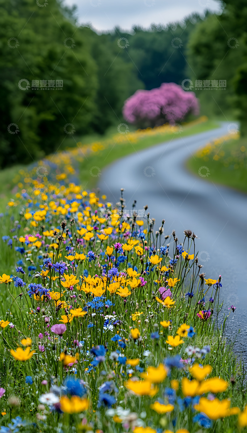高清大图下载【趣麦麦图】夏天户外的野花丛1