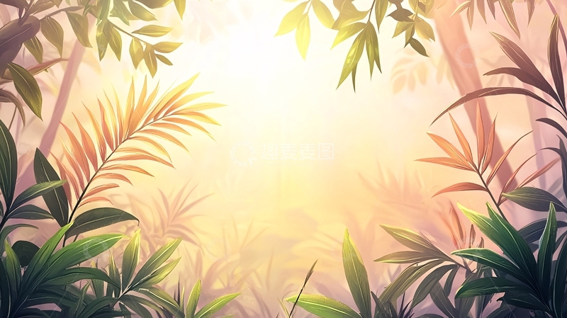 高清大图下载【趣麦麦图】阳光穿透树叶的丛林