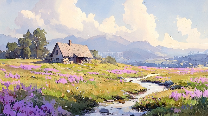 高清大图下载【趣麦麦图】田园风景小屋