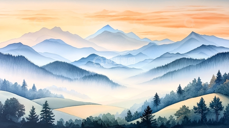 高清大图下载【趣麦麦图】水墨风格的山水画意境