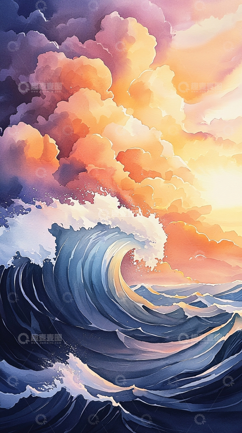 高清大图下载【趣麦麦图】海浪涌动高清图片