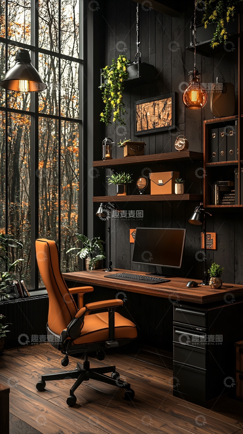 高清大图下载【趣麦麦图】舒适的书房角落