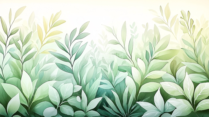 高清大图下载【趣麦麦图】清新淡雅的绿色植物背景