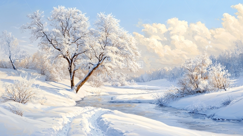 高清大图下载【趣麦麦图】银装素裹的冬季景色