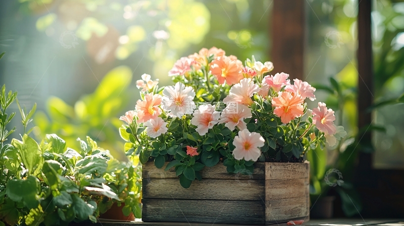 高清大图下载【趣麦麦图】花箱里的美丽花朵