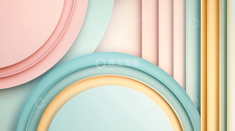 高清大图下载【趣麦麦图】粉色蓝色几何圆形背景