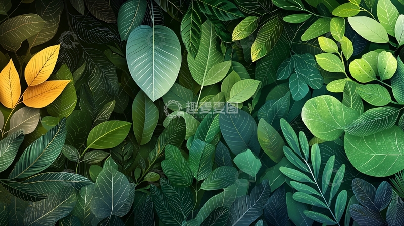 高清大图下载【趣麦麦图】绿色植物背景图