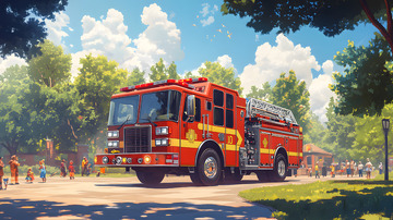 消防演习宣传场景插画4