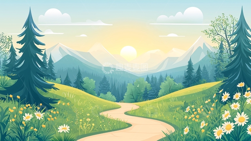 高清大图下载【趣麦麦图】美丽乡村风景背景图