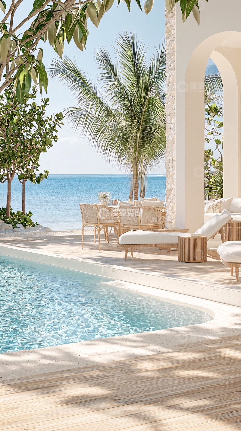 高清大图下载【趣麦麦图】海边泳池度假胜地