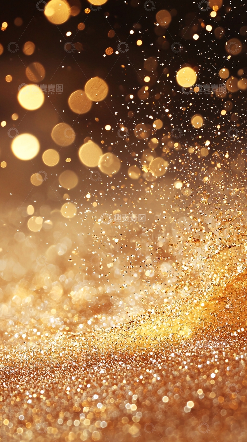 高清大图下载【趣麦麦图】金色光点闪耀背景