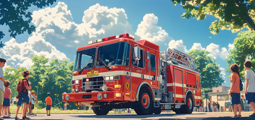 消防演习宣传场景插画2