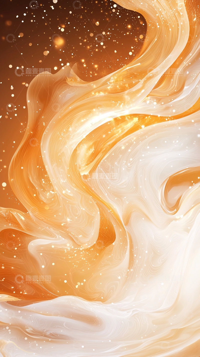 高清大图下载【趣麦麦图】金色流动抽象背景