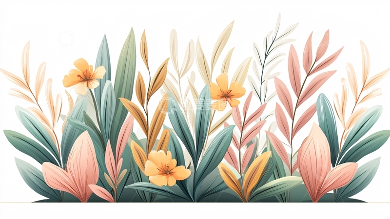 高清大图下载【趣麦麦图】柔和色彩的花卉植物背景