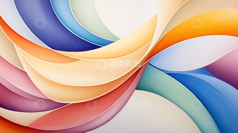 高清大图下载【趣麦麦图】彩色流体曲线