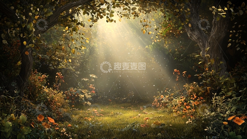高清大图下载【趣麦麦图】森林光线氛围唯美