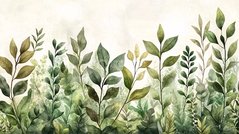 高清大图下载【趣麦麦图】水彩植物背景