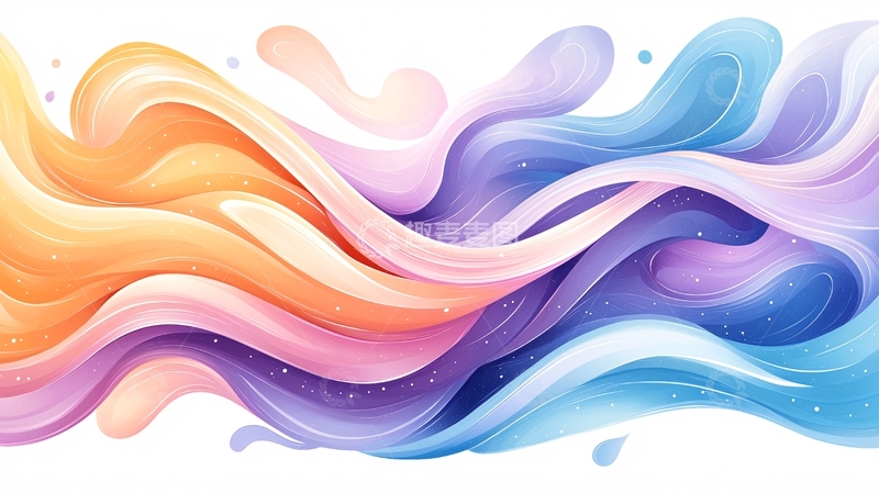 高清大图下载【趣麦麦图】彩色水彩流动抽象背景