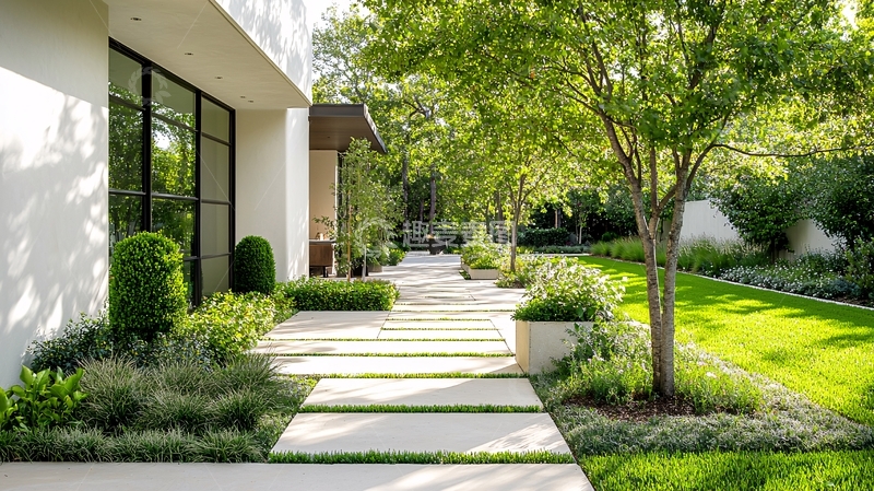 高清大图下载【趣麦麦图】现代住宅庭院小径