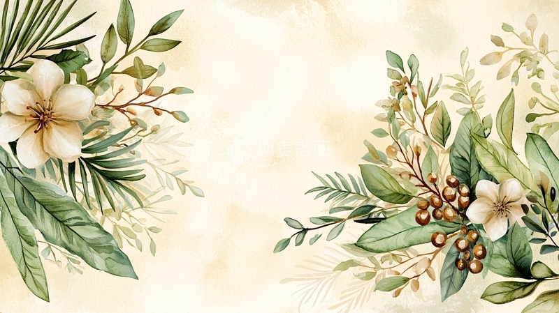 高清大图下载【趣麦麦图】淡雅花卉植物背景