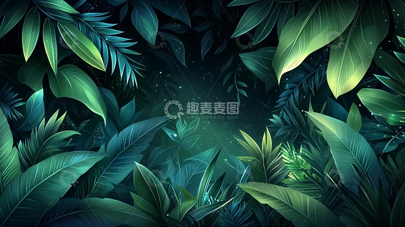 高清大图下载【趣麦麦图】热带植物茂密丛林