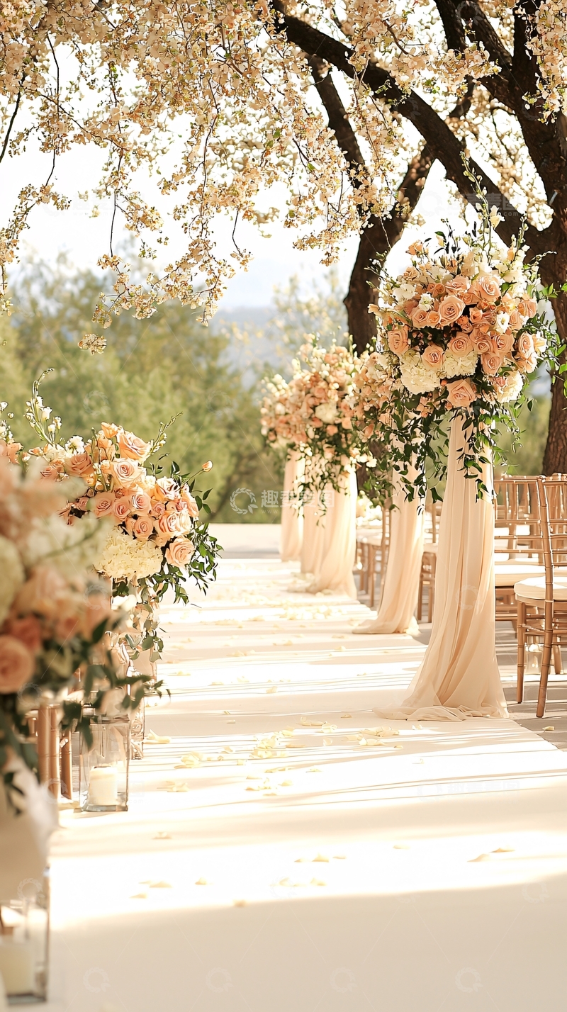 高清大图下载【趣麦麦图】户外婚礼鲜花装饰