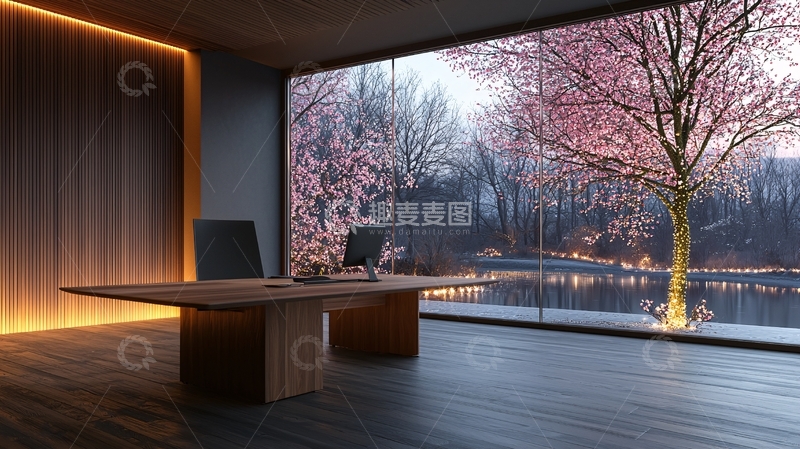 高清大图下载【趣麦麦图】豪华办公室赏樱