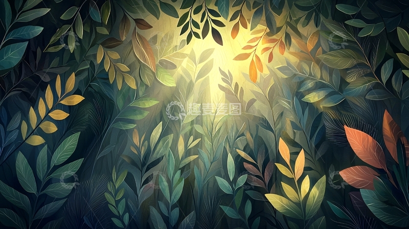 森林光影叶子氛围图