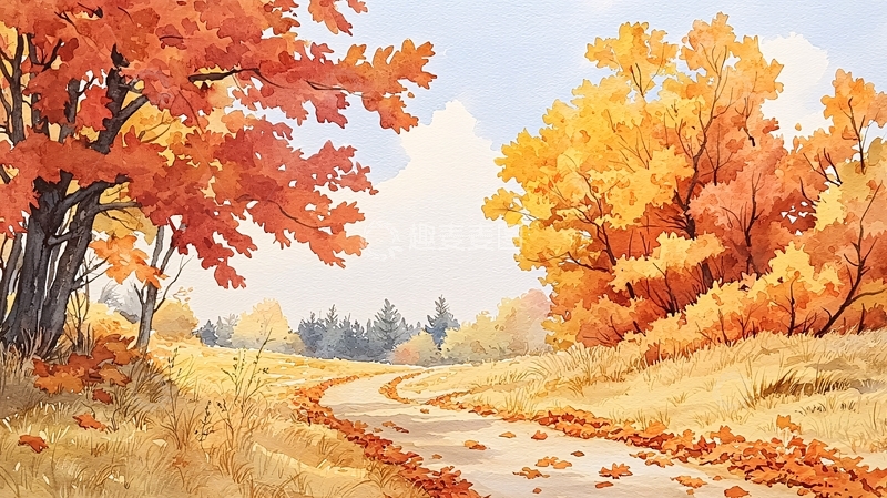 高清大图下载【趣麦麦图】秋日暖阳下的风景画