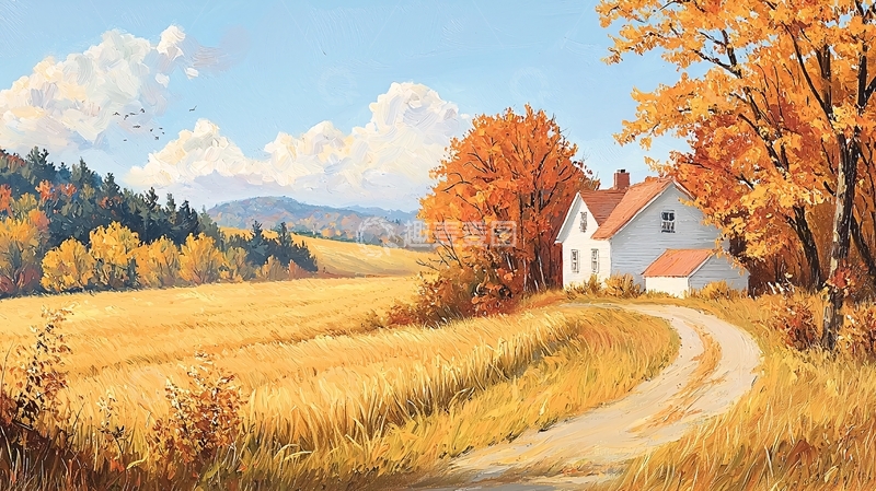 高清大图下载【趣麦麦图】秋日田园小屋