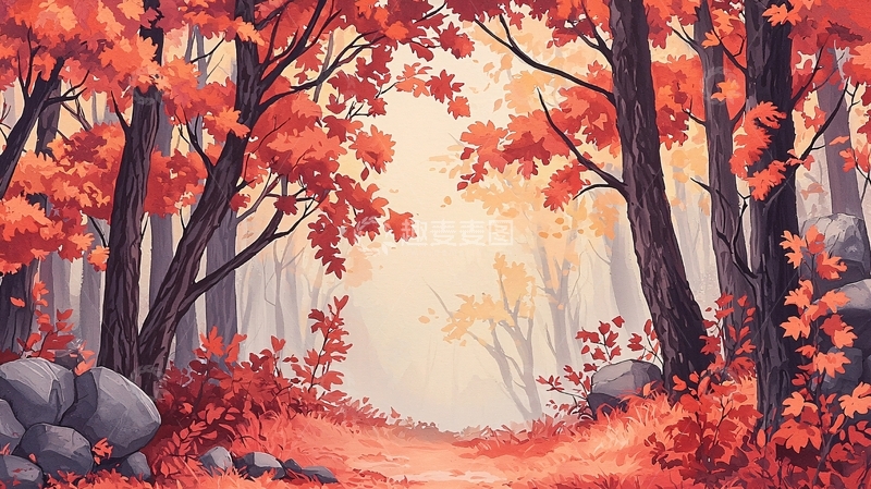 高清大图下载【趣麦麦图】秋天森林小路