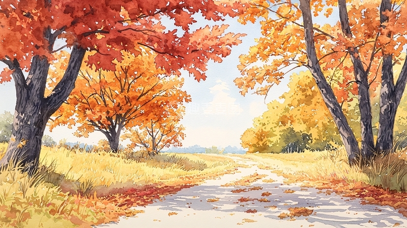 高清大图下载【趣麦麦图】秋日暖阳下的唯美风景画