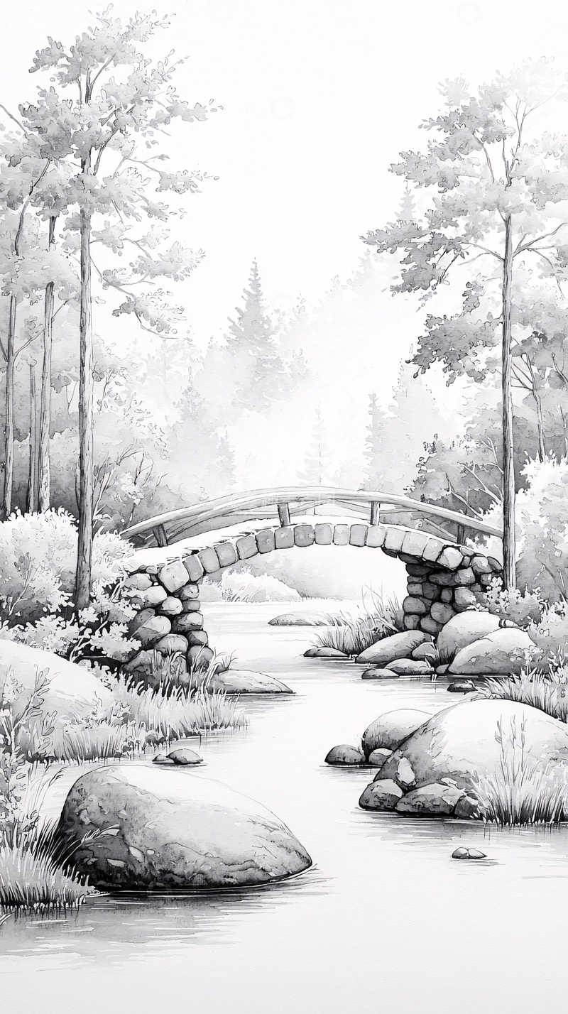 高清大图下载【趣麦麦图】石头桥高清图片